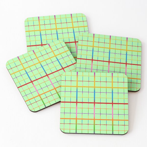 Item preview, Colorful Rainbow Windowpane Grid Check - Green  designed and sold by PatternTitan.