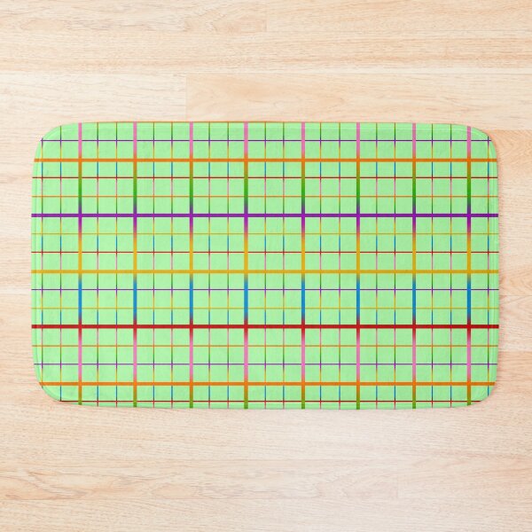 Item preview, Colorful Rainbow Windowpane Grid Check - Green  designed and sold by PatternTitan.