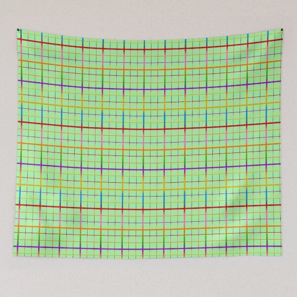Item preview, Colorful Rainbow Windowpane Grid Check - Green  designed and sold by PatternTitan.