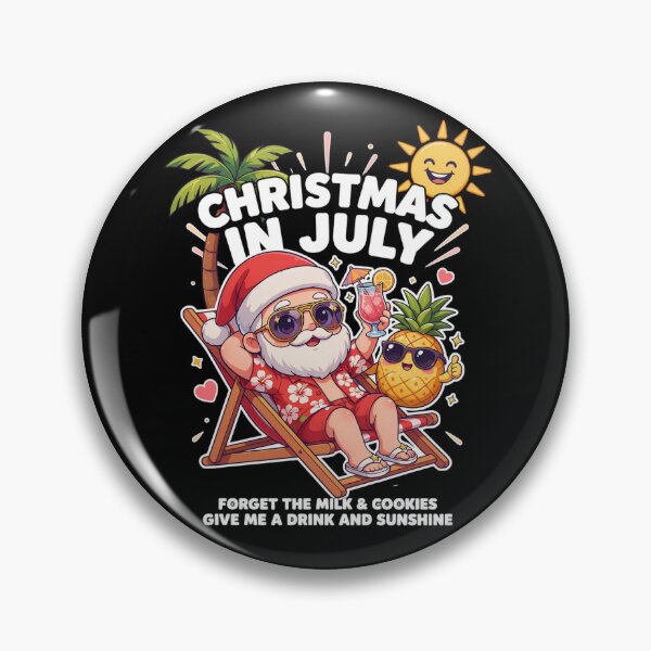 Item preview, Christmas In July – Funny Santa Beach Shirt Cute Summer Holiday Gift Forget Milk and Cookies V7 designed and sold by DarylWelsh2024.