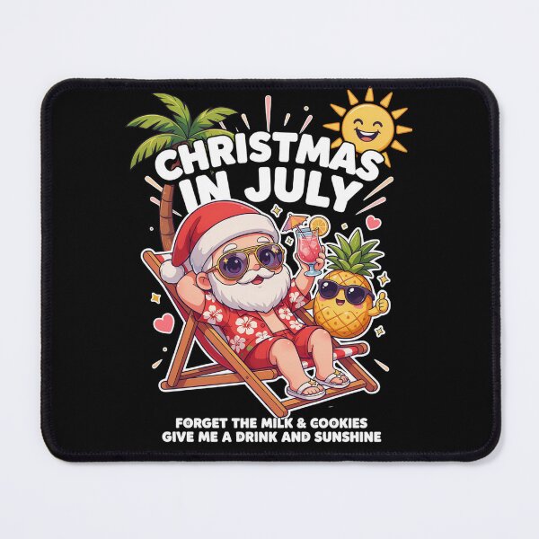 Item preview, Christmas In July – Funny Santa Beach Shirt Cute Summer Holiday Gift Forget Milk and Cookies V7 designed and sold by DarylWelsh2024.