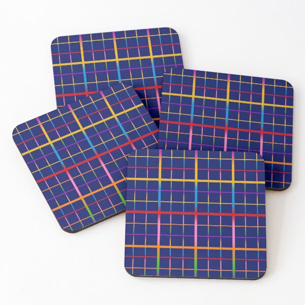 Item preview, Colorful Rainbow Windowpane Grid Check - Blue  designed and sold by PatternTitan.