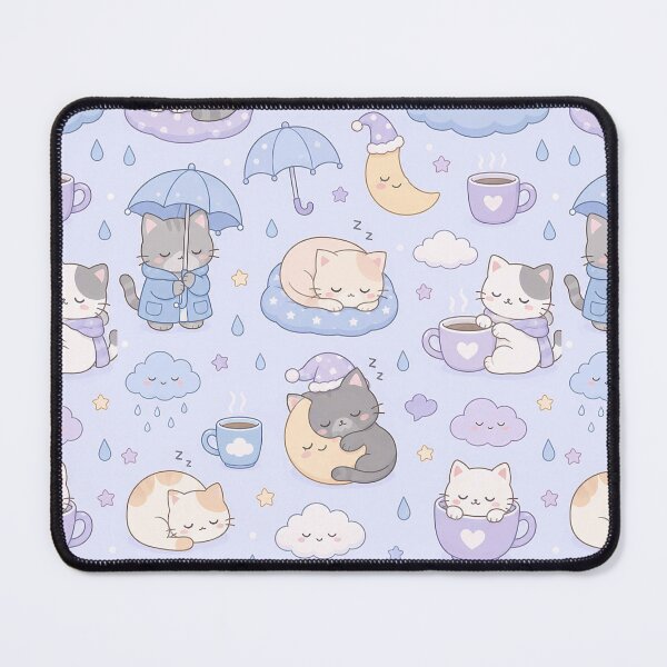 Item preview, Sleepy Cat Rainy Day Pattern designed and sold by Soft Berry Studio.