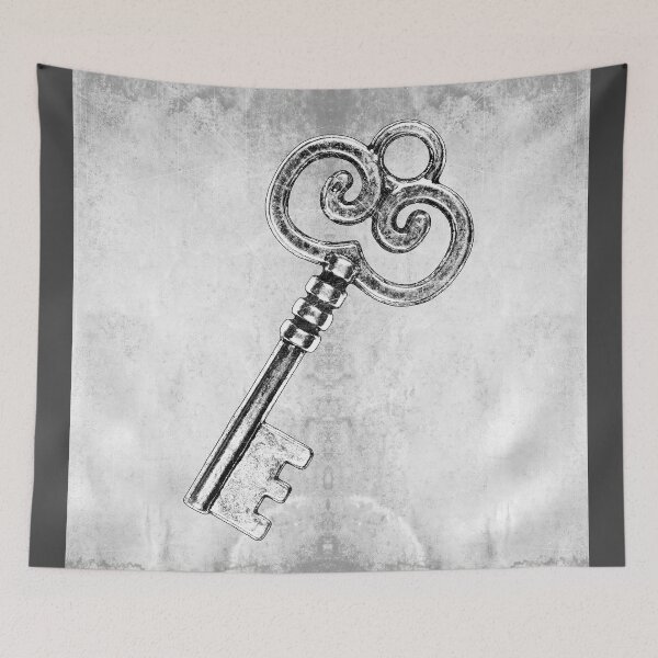 Item preview, Antique Silver Double Scroll Skeleton Key Dark Gothic designed and sold by Ghoul Enterprises.