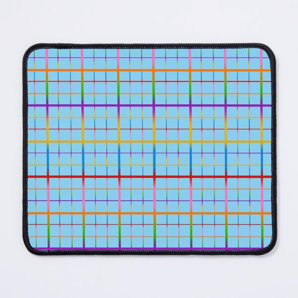 Item preview, Colorful Rainbow Windowpane Grid Check - Blue  designed and sold by PatternTitan.