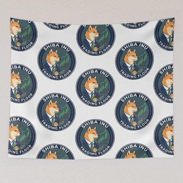 Item preview, Shiba Inu Trading Floor Crypto Candlestick Chart designed and sold by PictoVibe.