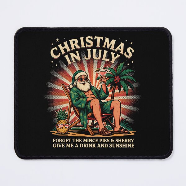 Item preview, Christmas In July – Funny Santa Beach Shirt Cute Summer Holiday Gift Forget Milk and Cookies V9 designed and sold by DarylWelsh2024.