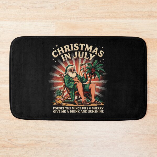 Item preview, Christmas In July – Funny Santa Beach Shirt Cute Summer Holiday Gift Forget Milk and Cookies V9 designed and sold by DarylWelsh2024.