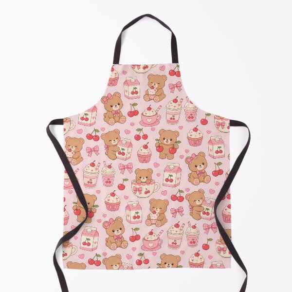 Item preview, Teddy Bear Cherry Milk Pattern designed and sold by Soft Berry Studio.