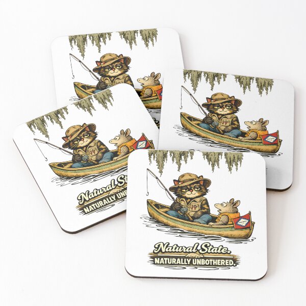Item preview, Arkansas — Tortoiseshell Cat Armadillo Canoe Fishing Humor Gift designed and sold by Martin's_Design.