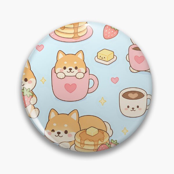 Item preview, Shiba Inu Pancake Morning Pattern designed and sold by Soft Berry Studio.