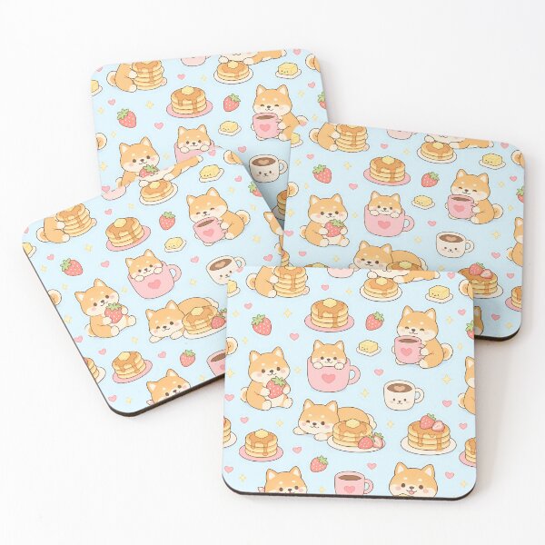 Item preview, Shiba Inu Pancake Morning Pattern designed and sold by Soft Berry Studio.
