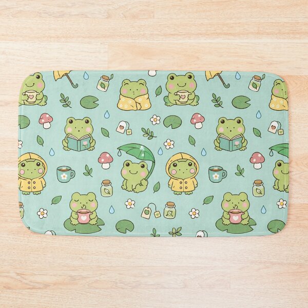 Item preview, Frog Matcha Rainy Coffee Pattern designed and sold by Soft Berry Studio.