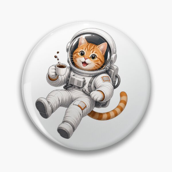 Item preview, Cute Astronaut Cat Loves Coffee designed and sold by puredevn.