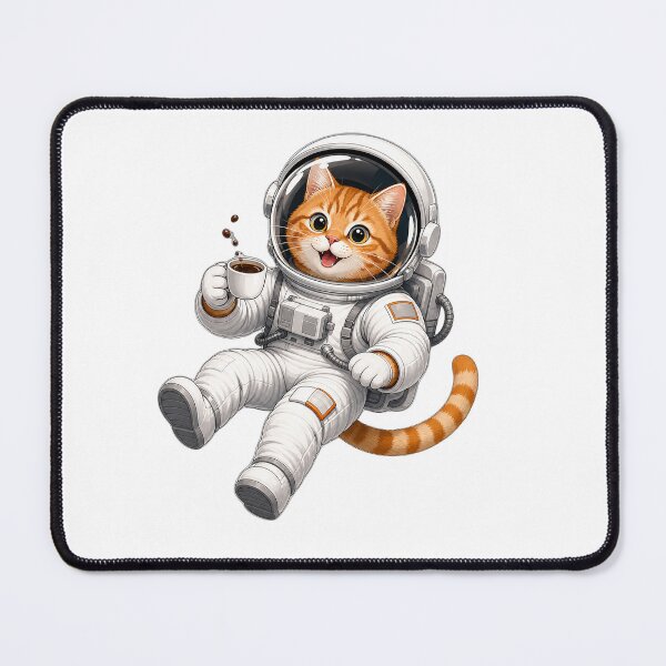 Item preview, Cute Astronaut Cat Loves Coffee designed and sold by puredevn.