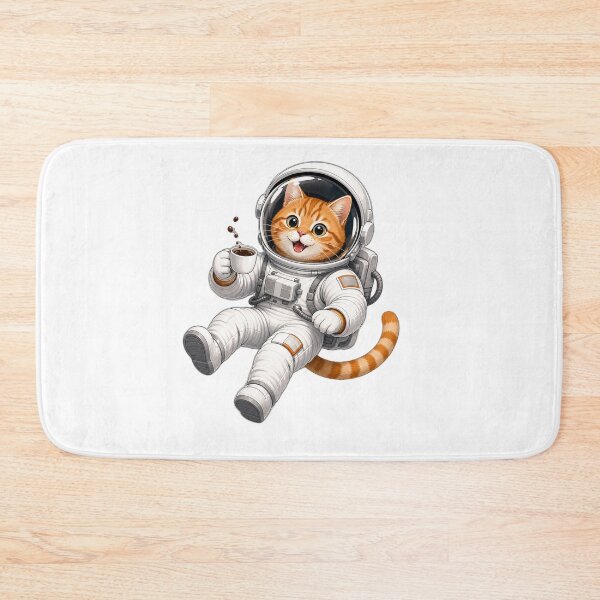Item preview, Cute Astronaut Cat Loves Coffee designed and sold by puredevn.