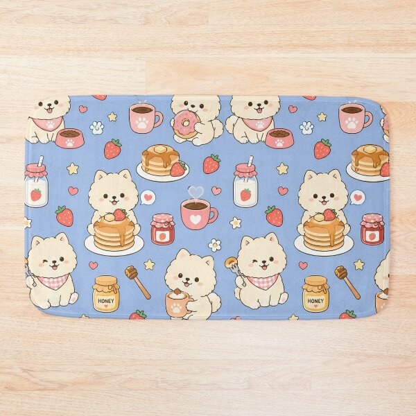 Item preview, Kawaii Puppy Breakfast Treats Pattern designed and sold by Soft Berry Studio.