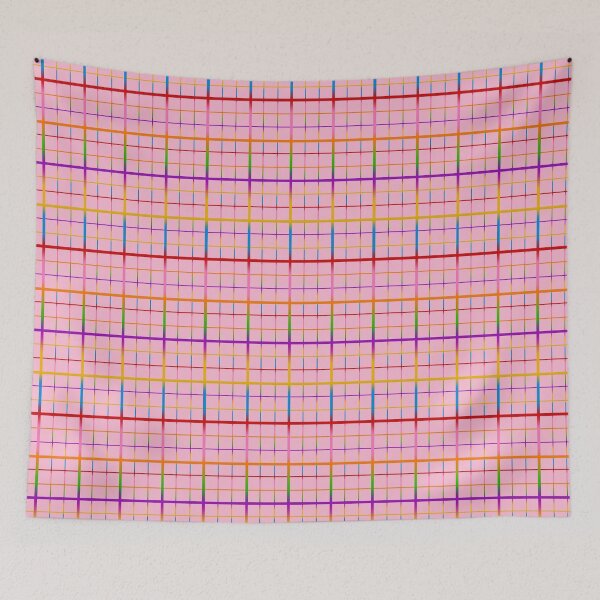 Item preview, Colorful Rainbow Windowpane Grid Check - Pink  designed and sold by PatternTitan.