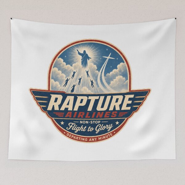 Item preview, Vintage Rapture Airlines Non-Stop Flight to Glory designed and sold by Embers & Incense Co..