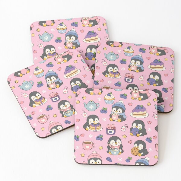 Item preview, Kawaii Penguin Cocoa Bakery Pattern designed and sold by Soft Berry Studio.