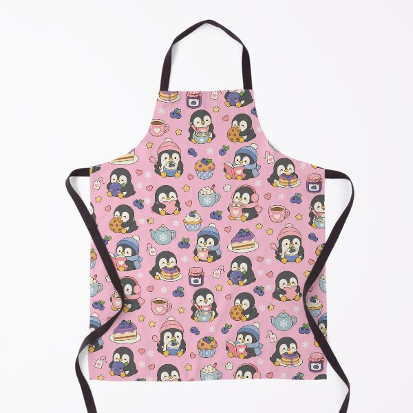 Item preview, Kawaii Penguin Cocoa Bakery Pattern designed and sold by Soft Berry Studio.