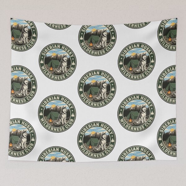 Item preview, Siberian Husky Wilderness Club Camping Tent Forest designed and sold by PictoVibe.