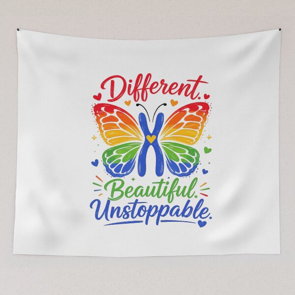 Item preview,  Different Beautiful Unstoppable Butterfly | Down Syndrome Awareness & Inclusion Design designed and sold by Divine Boutique.