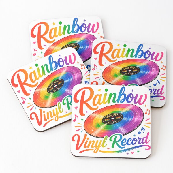 Item preview, Rainbow Vinyl Record Retro Music Lover Typography designed and sold by INVITOARTE.