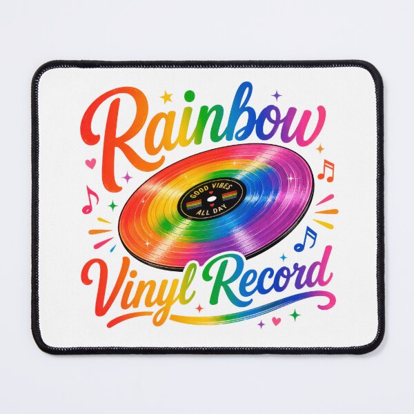 Item preview, Rainbow Vinyl Record Retro Music Lover Typography designed and sold by INVITOARTE.
