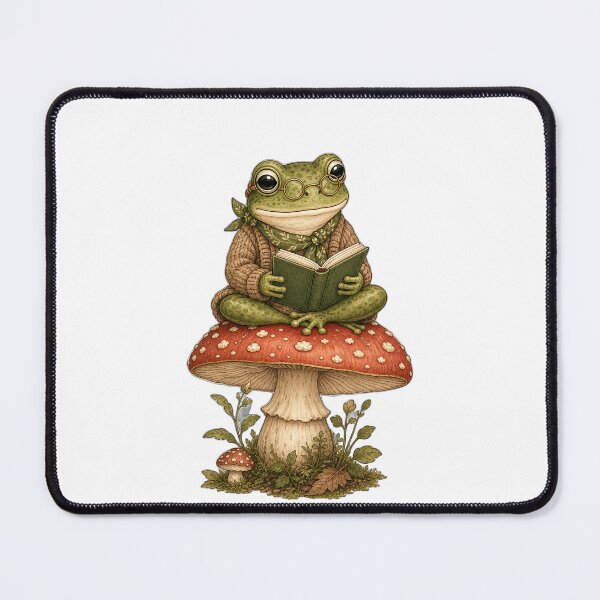 Item preview, Cute Reading Frog on Mushroom designed and sold by puredevn.