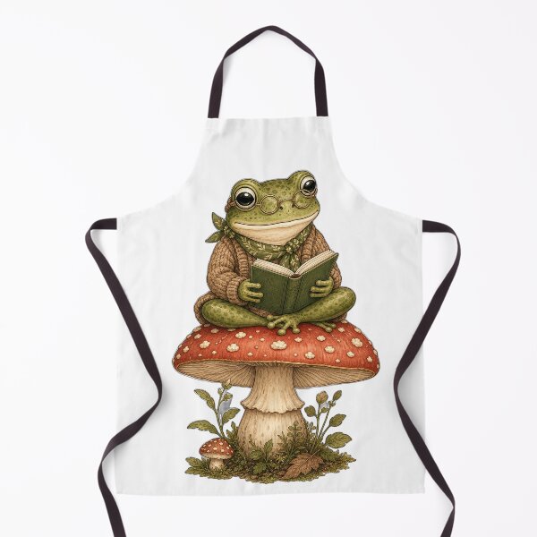 Item preview, Cute Reading Frog on Mushroom designed and sold by puredevn.