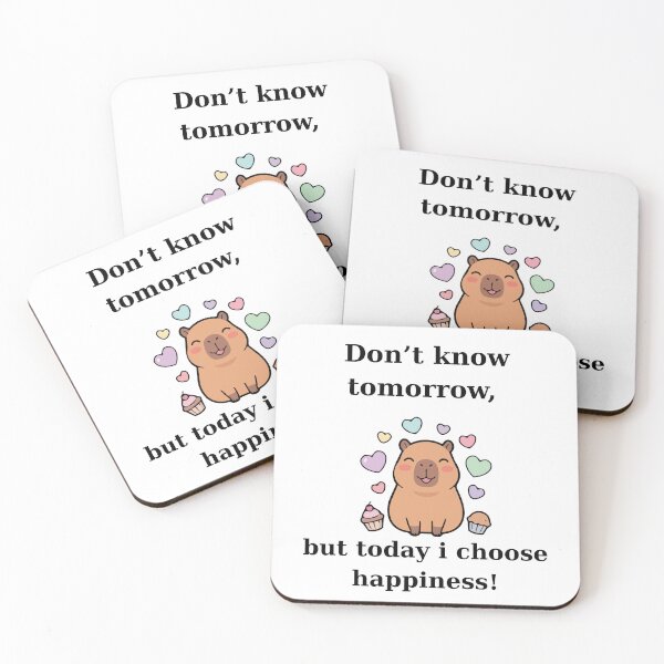 Item preview, Cute Capybara Today I Choose Happiness Design designed and sold by TheFrameVault.