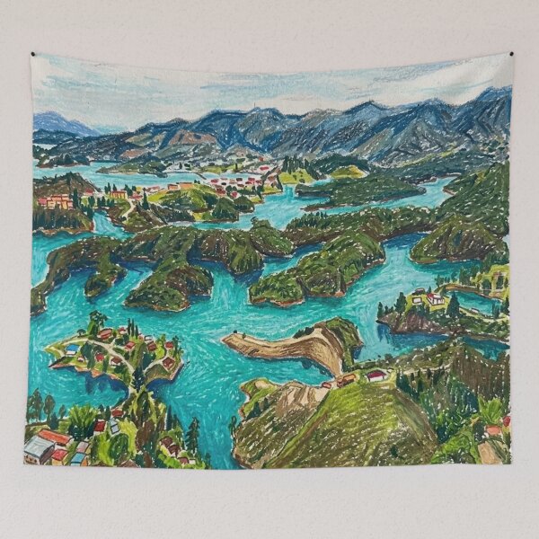 Item preview, Mountainous landscape with lakes designed and sold by CristianCEB.