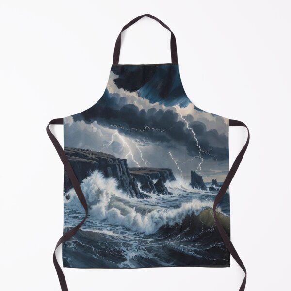 Item preview, Dark Dramatic Stormy Sea Cliffs – Powerful Ocean Storm Canvas Print designed and sold by Nexus Space.