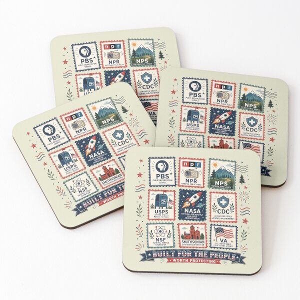 Item preview, National Parks USPS Anti Fascism Leftist Protest Vintage Stamps Protect Democratic Institutions PBS NPR Liberal Fourth of July designed and sold by modoodles357.