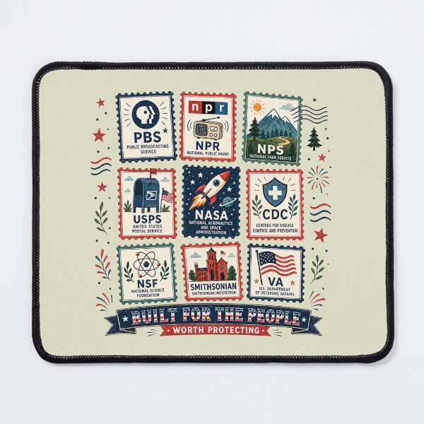 Item preview, National Parks USPS Anti Fascism Leftist Protest Vintage Stamps Protect Democratic Institutions PBS NPR Liberal Fourth of July designed and sold by modoodles357.