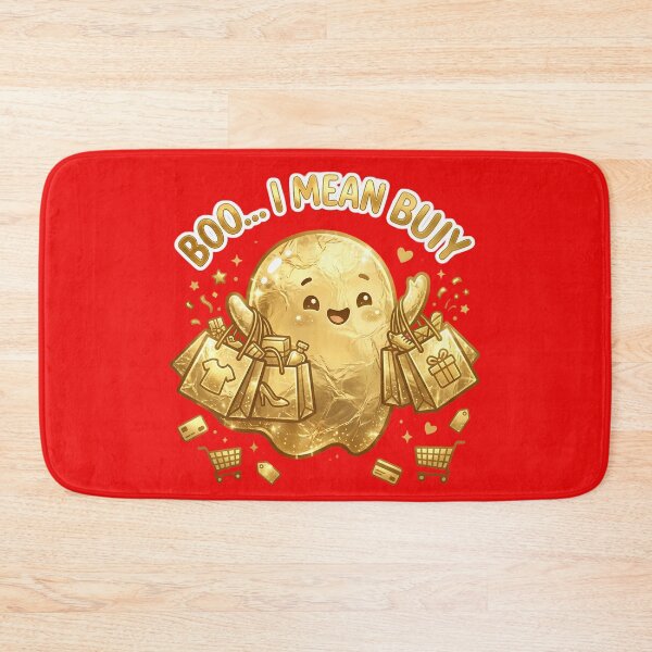Item preview, Boo I Mean Buy - Cute Gold Ghost & Funny Shopping Pun Art designed and sold by SupernovaNote.