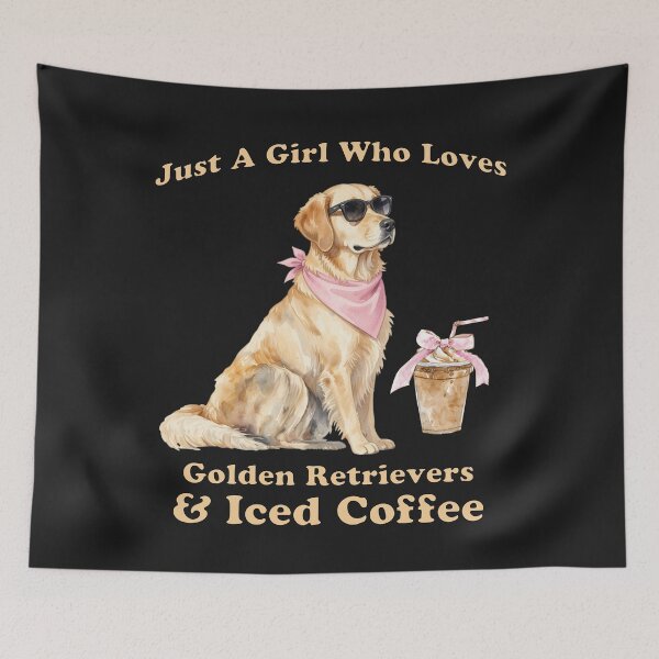 Item preview, Just a Girl Who Loves Golden Retrievers & Iced Coffee designed and sold by PawPlanetPro.