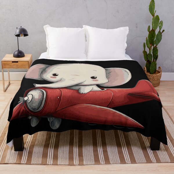 Item preview, Cute Baby Elephant Flying Red Airplane designed and sold by ClubVacay.