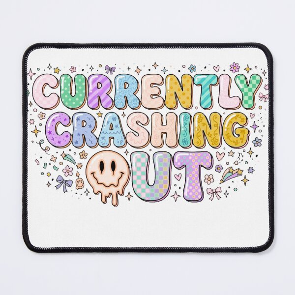 Item preview, Currently Crashing Out Funny Groovy Checkered Smile Face designed and sold by bilal sibgui.
