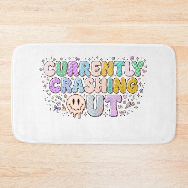 Item preview, Currently Crashing Out Funny Groovy Checkered Smile Face designed and sold by bilal sibgui.