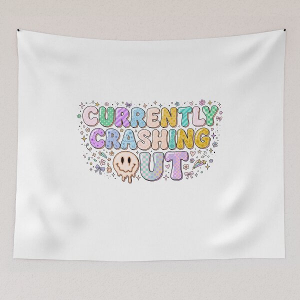 Item preview, Currently Crashing Out Funny Groovy Checkered Smile Face designed and sold by bilal sibgui.