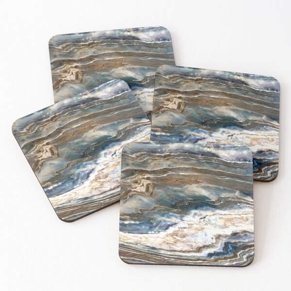 Item preview, Blue, White And Cinnamon Brown (Faux) Marble Art designed and sold by DEC02.