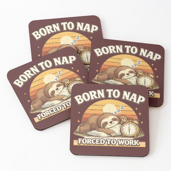 Item preview, Retro Sloth Born to Nap Forced to Work Funny Vintage Graphic designed and sold by Novalovestudio.