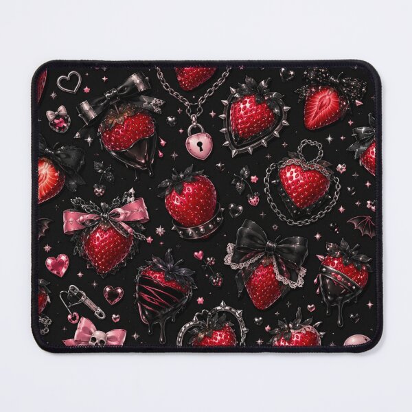 Item preview, Gothic Strawberry Aesthetic | Dark Kawaii Seamless Pattern designed and sold by Aramdesing.