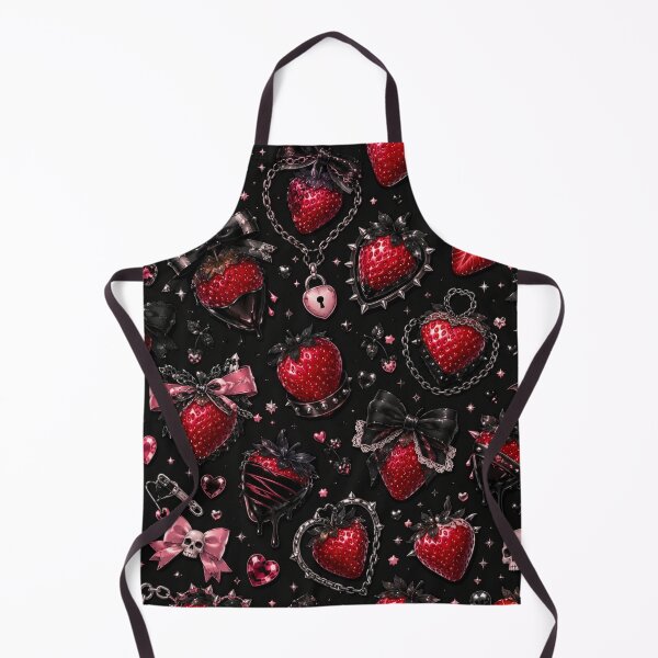 Item preview, Gothic Strawberry Aesthetic | Dark Kawaii Seamless Pattern designed and sold by Aramdesing.
