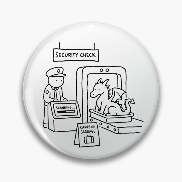 Item preview, Funny Dragon Airport Security Check Travel Humor Design designed and sold by MonkiFlipp.