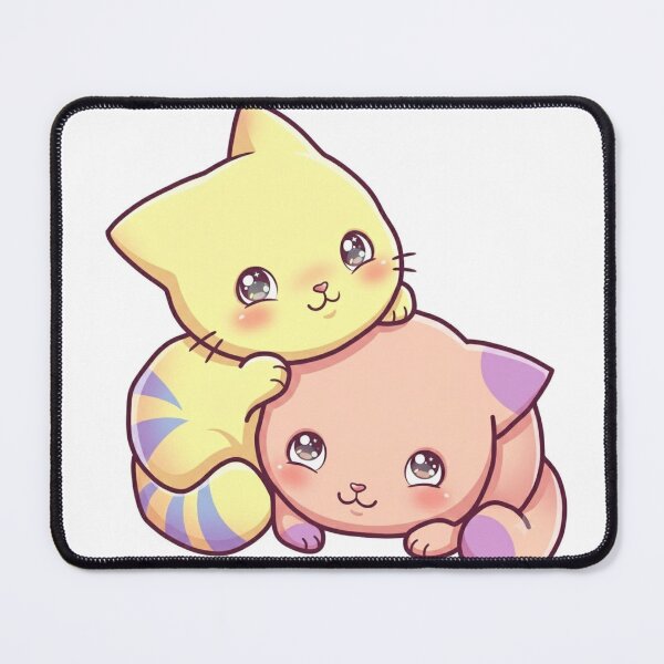 Item preview, Kawaii Cat Buddies: Sunny & Peach - Sweet Friendship Art designed and sold by Stickivo.