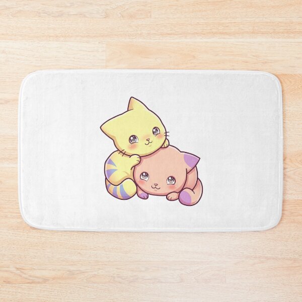 Item preview, Kawaii Cat Buddies: Sunny & Peach - Sweet Friendship Art designed and sold by Stickivo.