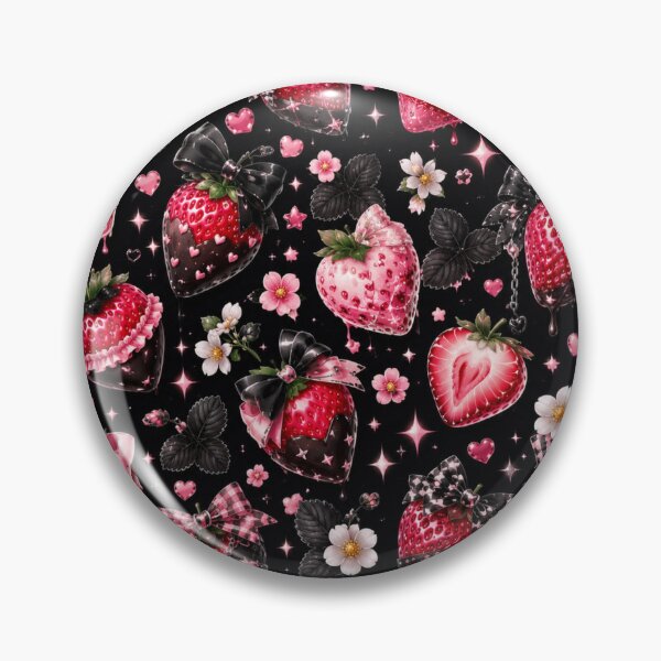 Item preview, Gothic Strawberry Aesthetic | Dark Kawaii Seamless Pattern designed and sold by Aramdesing.